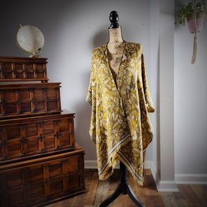 Open- Front Vince Camuto Floral Fringe Cardigan Wrap